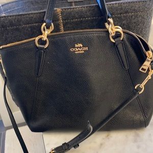 Coach cross body bag with gold accents